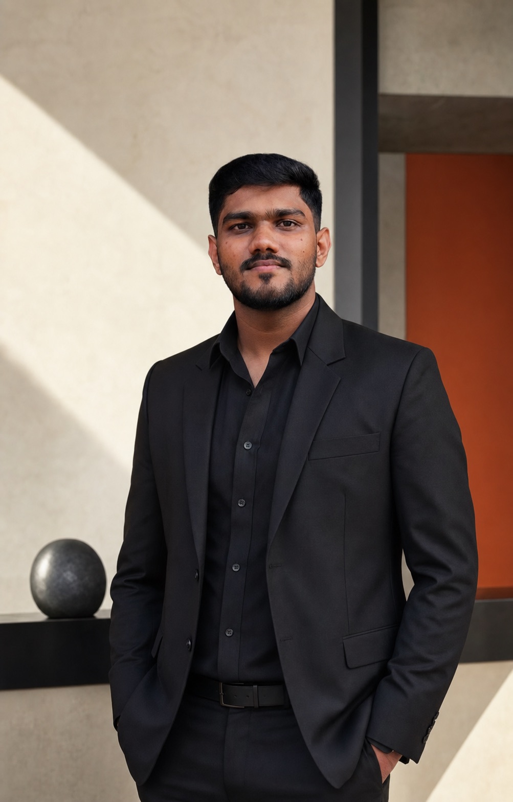 Editorial portrait of Shuhaib Machingal, AI implementation strategist
